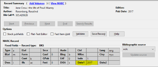 The "Date1" fixed field is necessary for accurately sorting results from "Newest to Oldest."