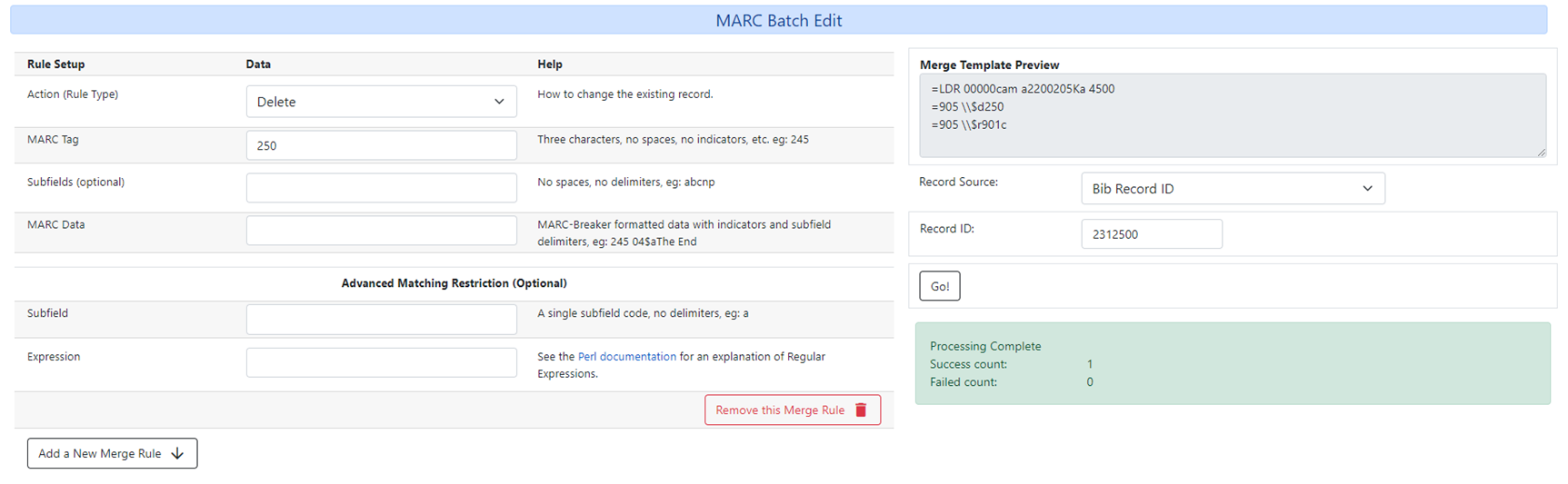 MARC Batch Edit Delete template example