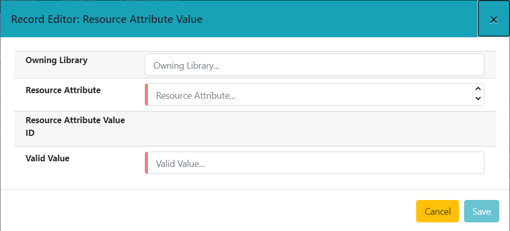 The Save button is on the bottom right of the Record Editor: Resource Attribute Value pop up.