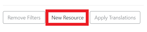The New Resource button is the middle button above the list on the left hand side.