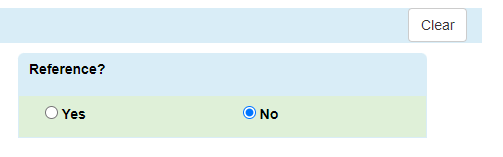 Select the Reference Flag using a Yes or No radio button. This field is at the top of the right-most column on the Item Editor page.