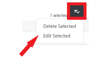 "Edit Selected" is the second of two choices on the List Action drop down menu.