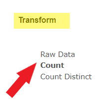 The list of available transforms will populate under the Transforms pane label.