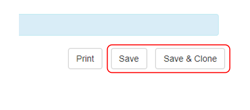 The Save & Clone button is to the right of the Save button.