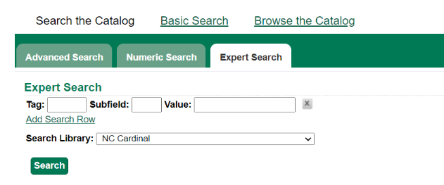 Expert Search tab