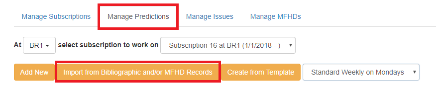 Import from Bibliographic and/or MFHD Records is the second button from the left.