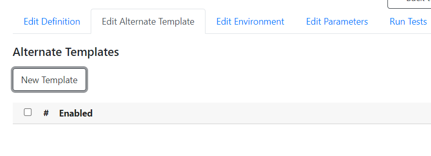 Edit Alternate Template tab with New Template button