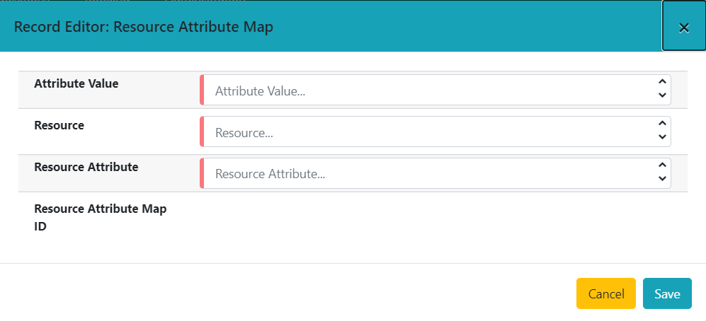 The Save button is on the bottom right of the Record Editor: Resource Attribute Map pop up.