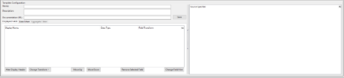 Template Configuration pane in the Template Editor window
