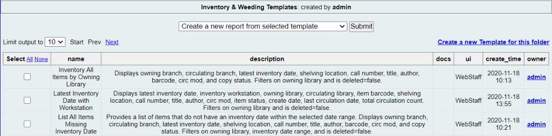 List of Inventory & Weeding Templates
