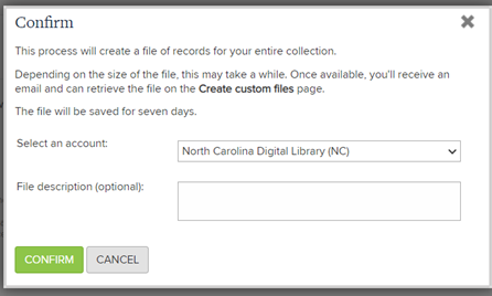 Select your library from the dropdown list to the right of "Select an account."